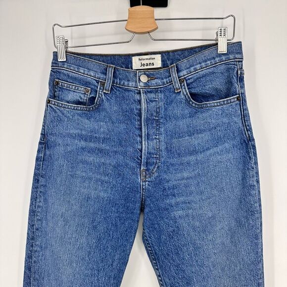 Reformation Serena High Skinny Jeans Size 29 in Maya Blue Raw Hem - Picture 3 of 10